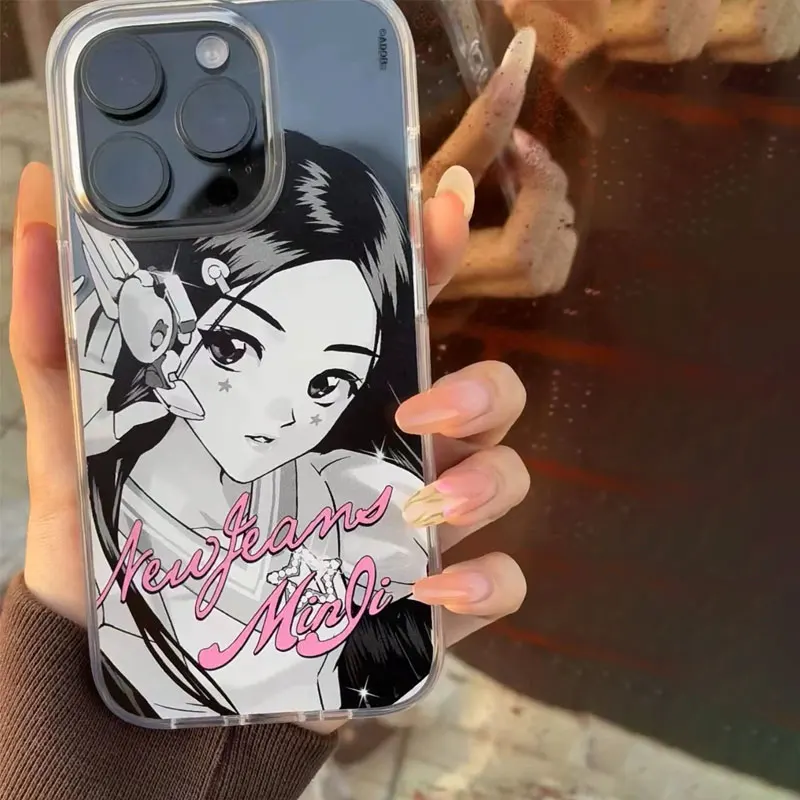 Ins Japanese And Korean Sweet Cool Manga Girl Phone Case For iPhone 16 15 14 13 12 11 Pro Xr Xs Max MINI 7 8 Plus Y2K Phone Case