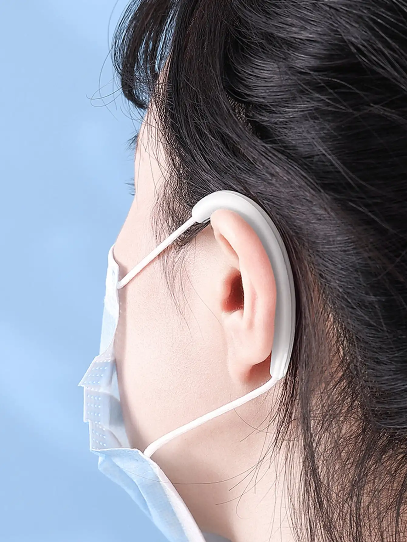 

1 пара масок для ушей, защита от затягивания, модная маска для лица, ушные крючки, регулируемые противоскользящие наушники, маска для защиты ушей