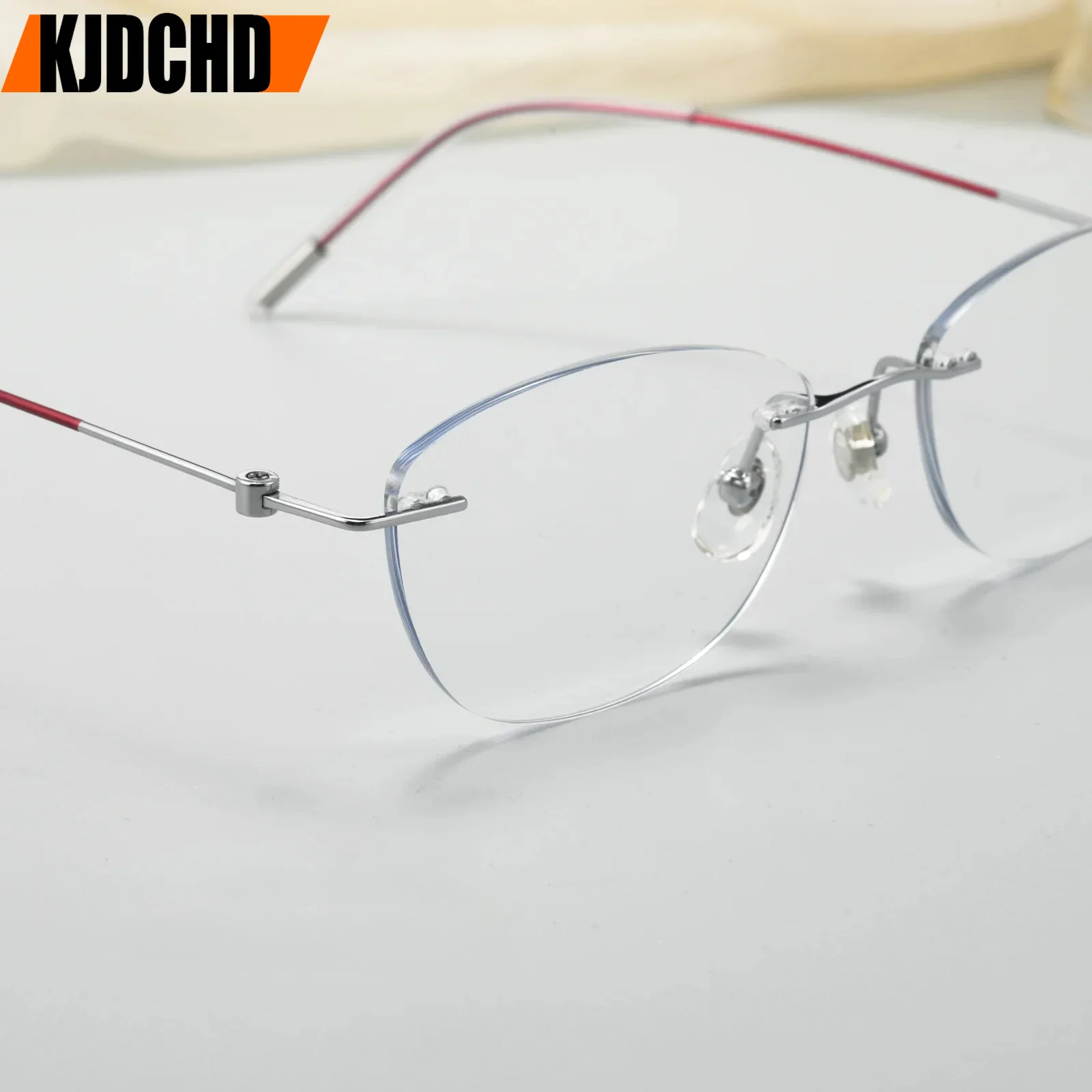 KJDCHD New Arrival Ultralight Butterfly Shape Titanium Rimless Beautiful Women Glasses Frame Fashion Optical Eyeglass Frames