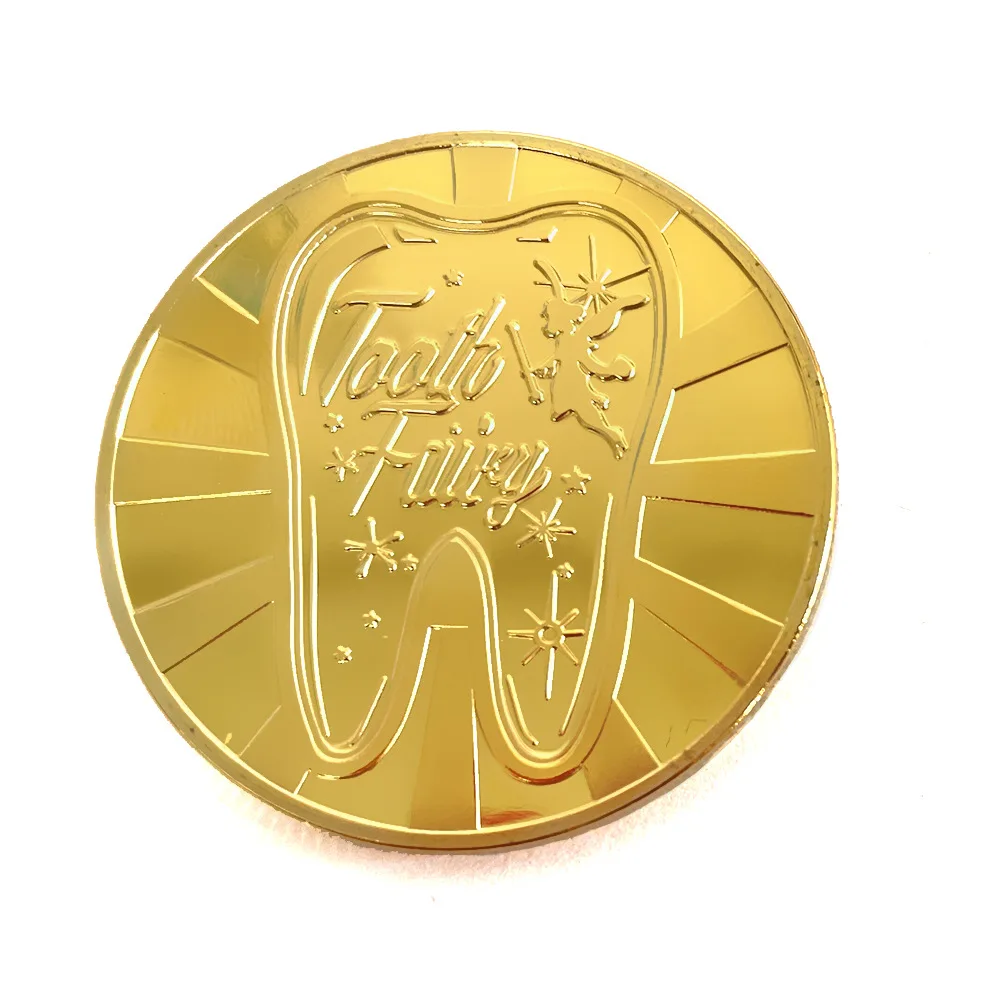 Tooth Fairy Coin Creative Gifts for Children Golden Plated Commemorative Coin Souvenirs