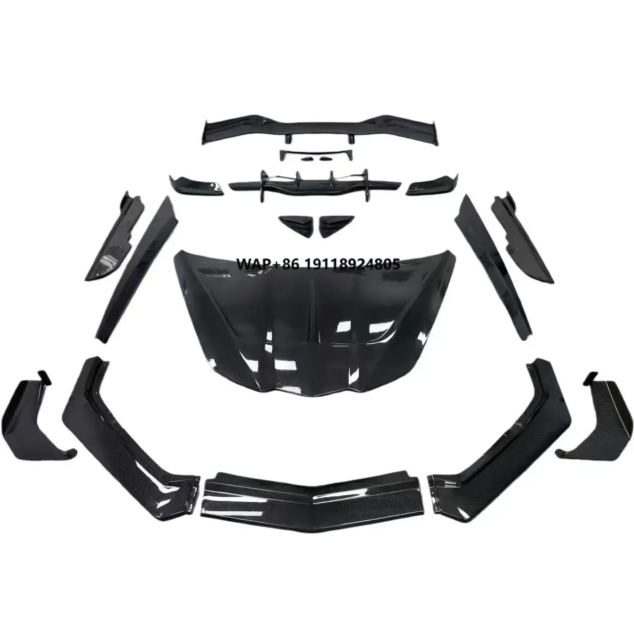 For  Corvette C8 Vehicle Parts Automotive Parts Carbon Fiber Hood Chin  Rear Wing Side Skirt
