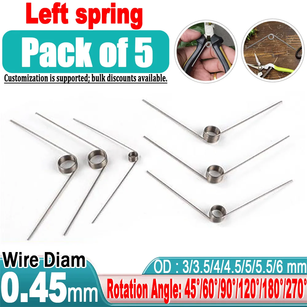 V-Shaped Springs With A Wire Diameter 0.45mm Torsion Springs Miniature Torsion Springs Return Springs 45°/60°/90°/120°/180°/270°