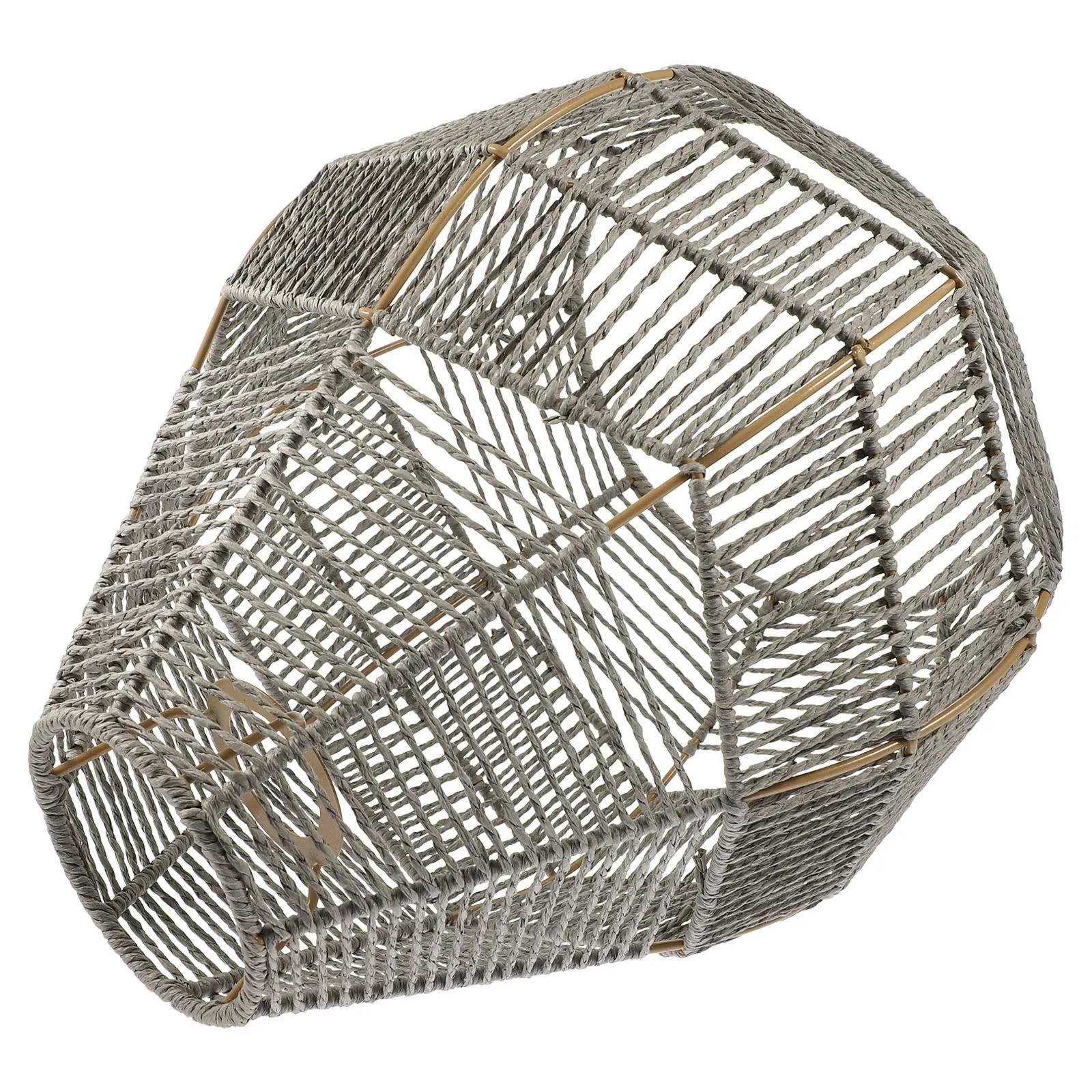 

Woven Shade Imitation Rattan Lampshade For Ceiling Lamp Living Room Bedroom Kitchen Iron Frame Replacement Light