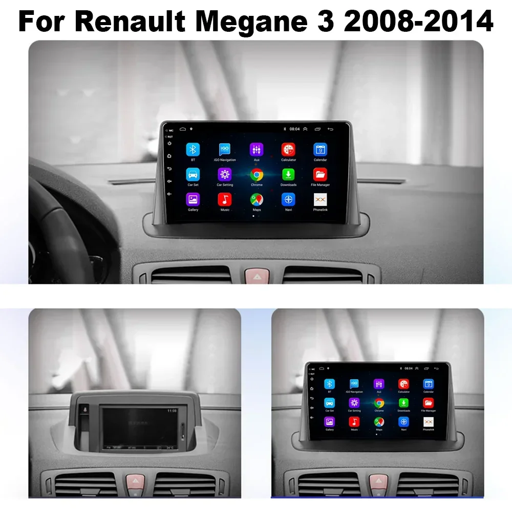 Rádio do carro de Android 13.0 GPS para Renault Megane 3 Fluence Samsung SM3 2008 - 2014 reprodutor multimídia DSP CarPlay 8G 128G