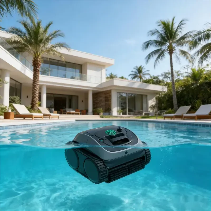 YOLO-POOL C1 Smart Pool Cleaner Robot, Wall-Climbing Design with Plastic Handle, High Quality for Outdoor Swimming Pools