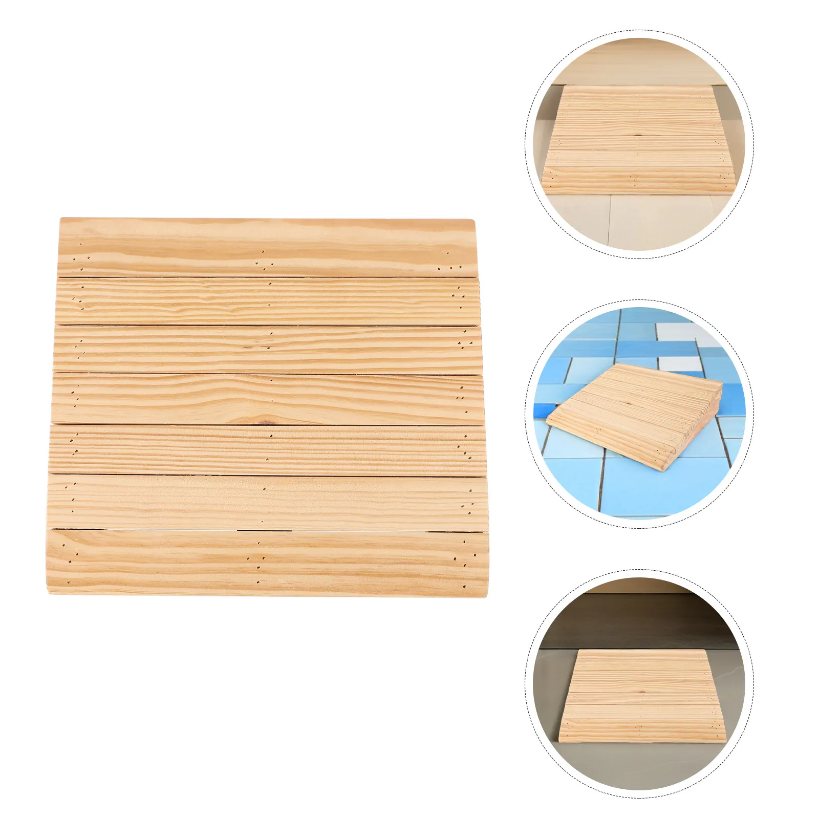 Premium Wood Curb Ramp for Doorways Steps Thresholds Wheelchair Scooter Motorcycle Driveway Garage Auto Vehicle Portable