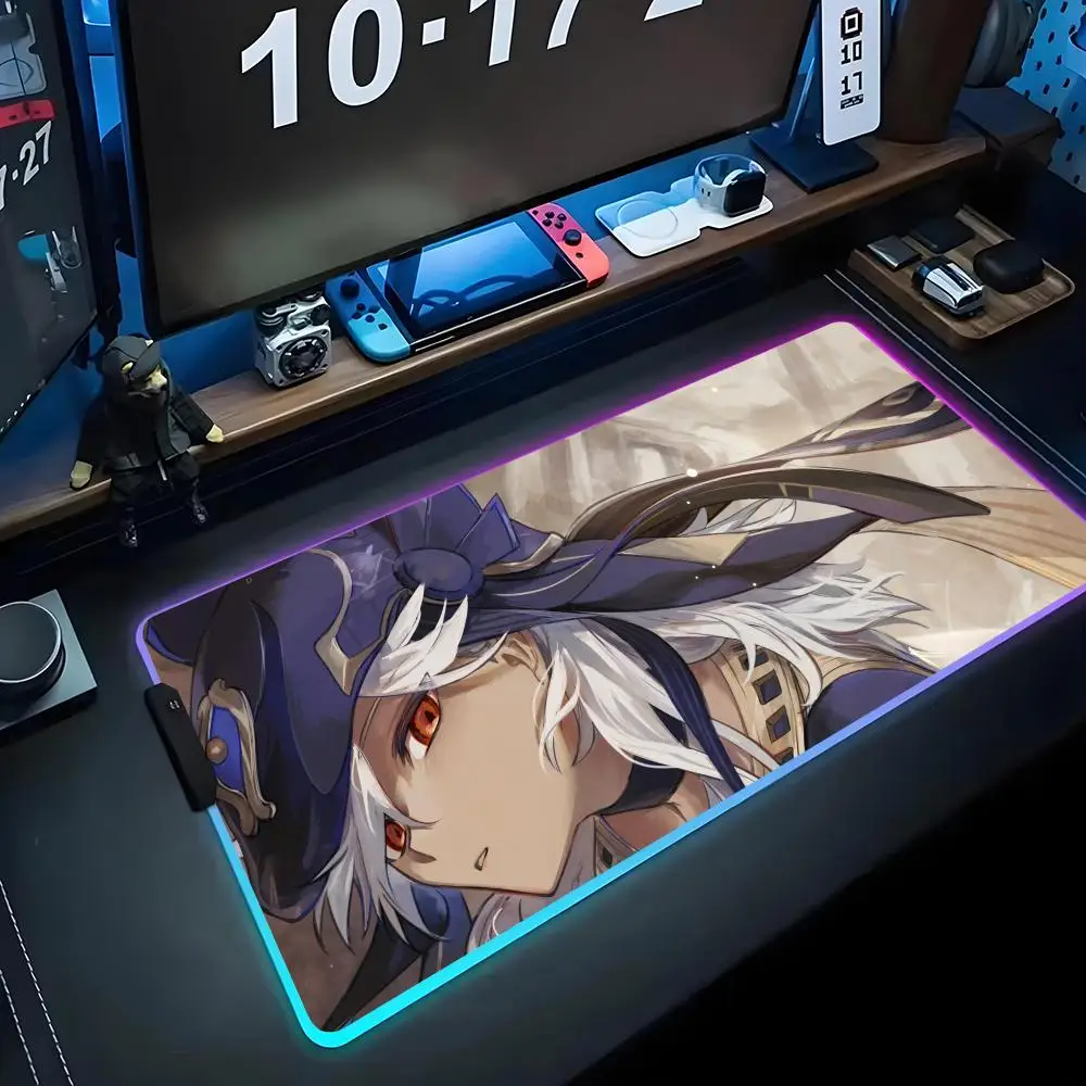 

Cyno wallpaper Mouse Pad RGB Gaming Mousepad Big LED Pad PC Desk Mat Luminous Mouse Pad Large Keyboard Mats Table Rug