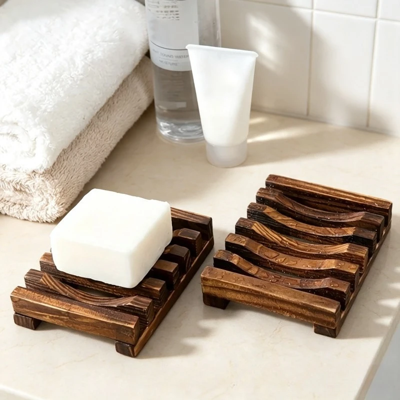 Creative Fashion Tray New Wood Soap Box Natural Wooden Bath Soap Holder Prevent Mildew Drain Box Kitchen Bathroom Washroom Tools