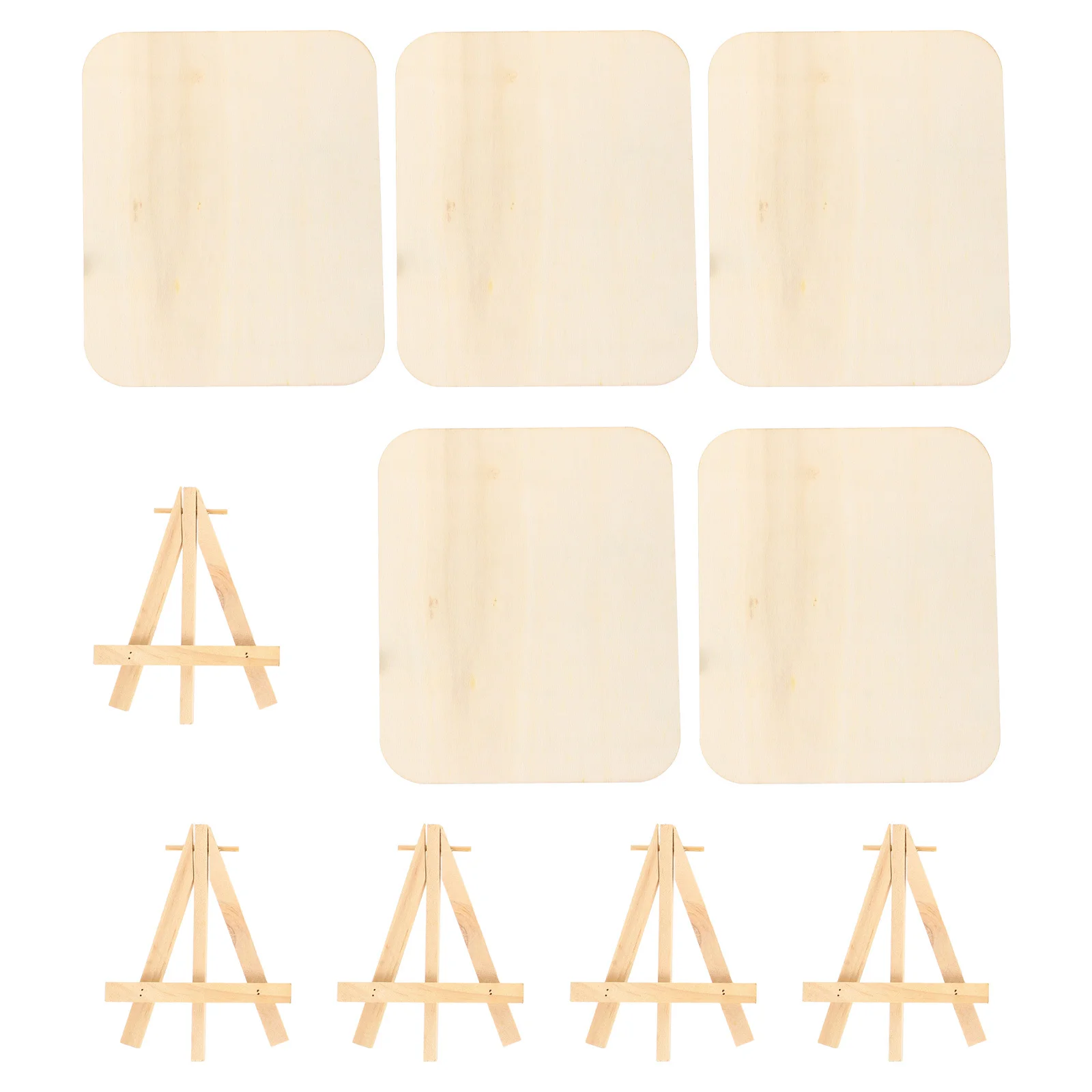 5 مجموعات من لوحات الرسم DIY للأطفال من الخشب الطبيعي لوحات جرافيتي فارغة تعلم الألوان مستلزمات فنية تعليمية لعبة رسم للأطفال #2