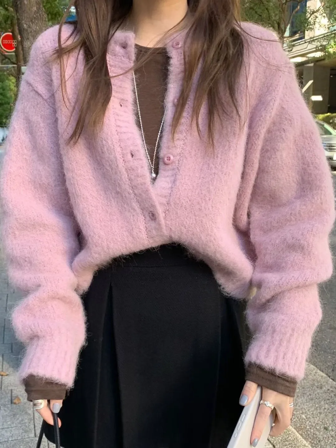 

Мягкий уютный вязаный кардиган, женский шикарный универсальный маленький теплый свитер из морского меха, зимняя модная женская одежда