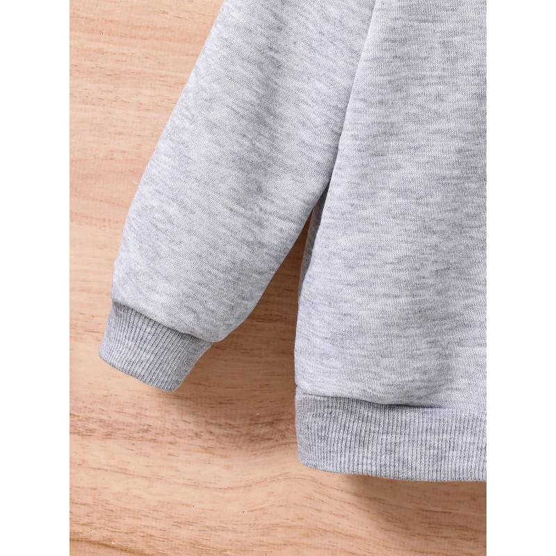 Spring and Autumn Boys Loose Hoodie Cartoon Cute Little Bear Letter Print Casual Versatile Pants Set 2379A