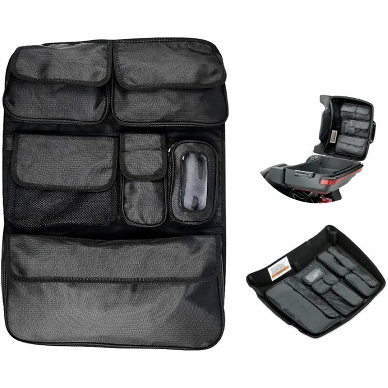 

Черный органайзер для мотоцикла Tour Pak, сумка для хранения с крышкой для Harley Touring Street GLIDE FLHX Road King FLHR 2014-2022 2021 2020 2019