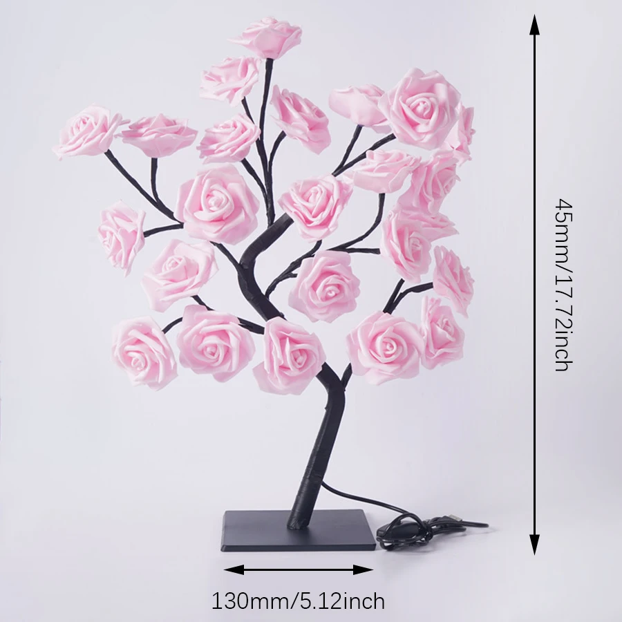 Rose Tree Lamp, USB Powered LED Light Flower Night Light for Home Decoration Outdoor Parties Weddings Gift