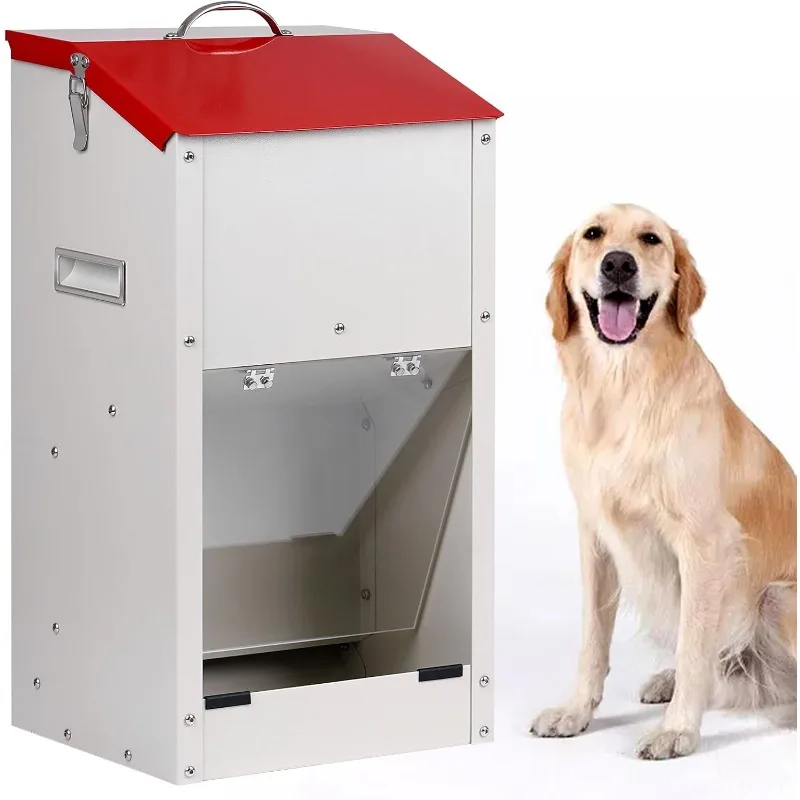 

Galvanized Automatic Dog Feeder Large Breed Dog Food Dispenser for Large Dogs, 25lbs Outdoor Pets Feeder Gravity Food Feeder