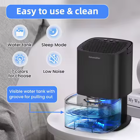 홈 오피스 및 RV용 1pc 1000ml 휴대용 제습기 습기 및 습기 제거 사용하기 쉽고 에너지 효율적