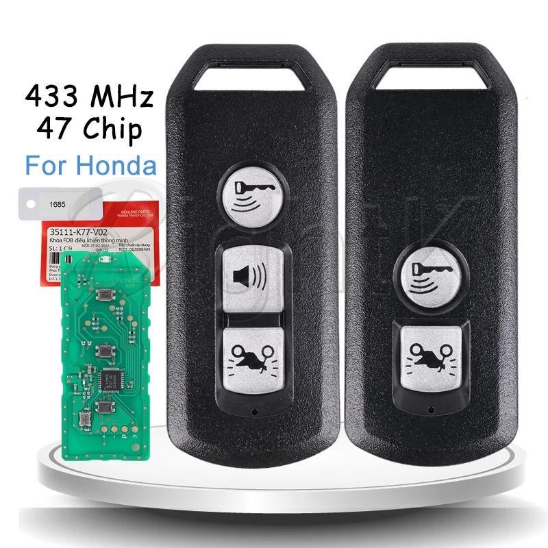 

Motorcycle Car Remote Control Key For Honda Motorcycle Scooter K01 K77 K96 K97 K35V3 ADV SH 150 Forza 300 PCX150 Smart Key Card