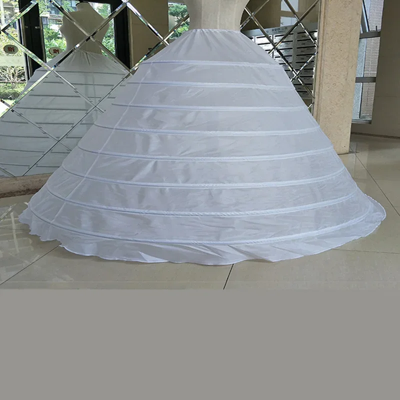 Underskirt Crinoline para vestido Quinceanera, Petticoat aço forte para vestido de baile, branco, 8 aros