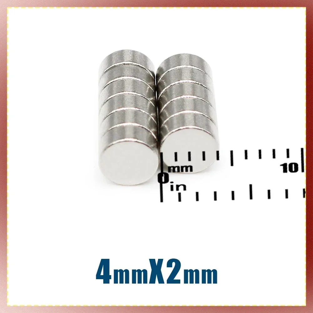 50/100/200/500/1000/2000PCS 4x2 Small Round Rare Earth Magnets Strong 4x2mm N35 4mm*2mm Permanent Neodymium Magnets Disc 4*2 mm