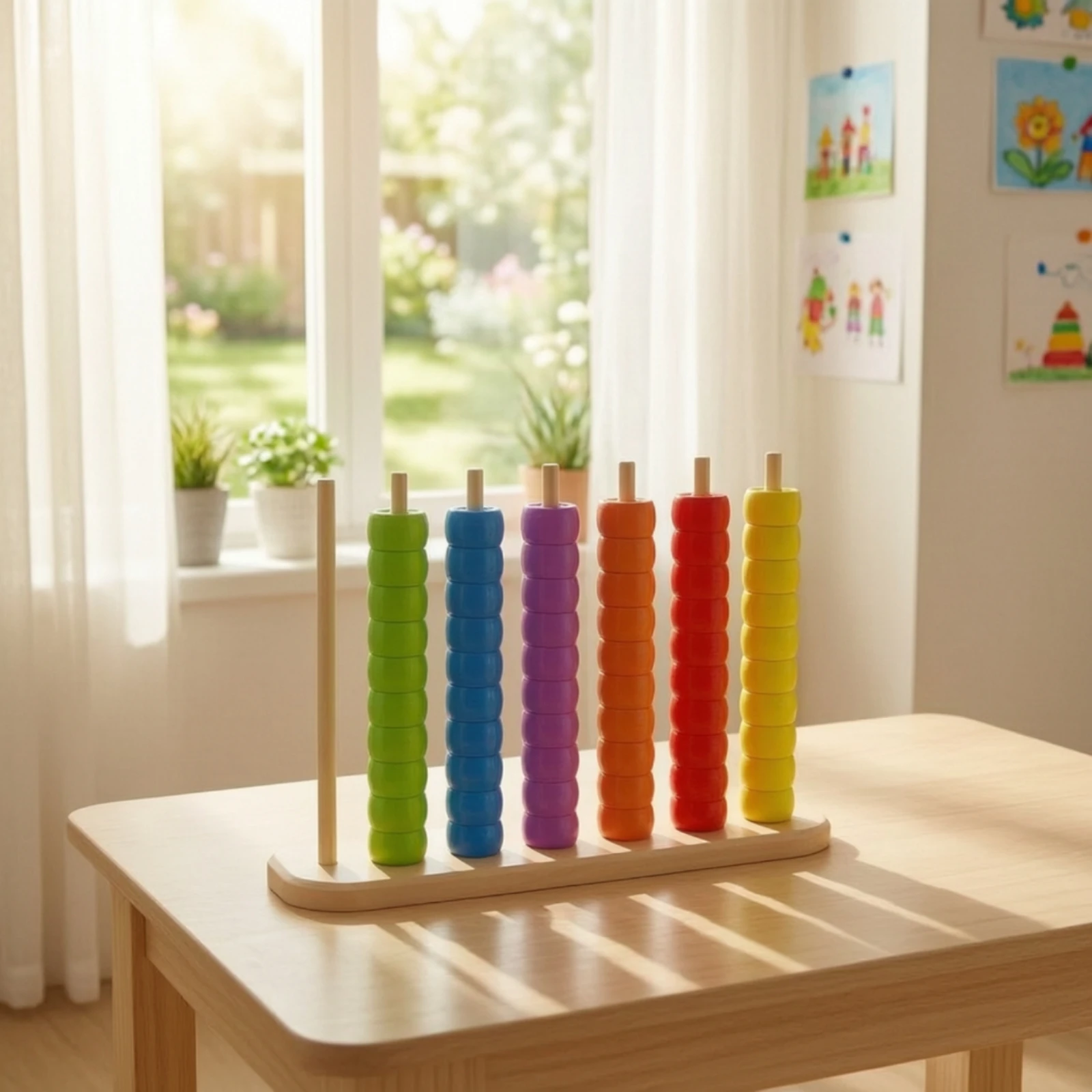 Bead Abacus Preschool Bead Counting Frame Number Matching Game with Beads Child-Friendly Math Counters Screenwireless