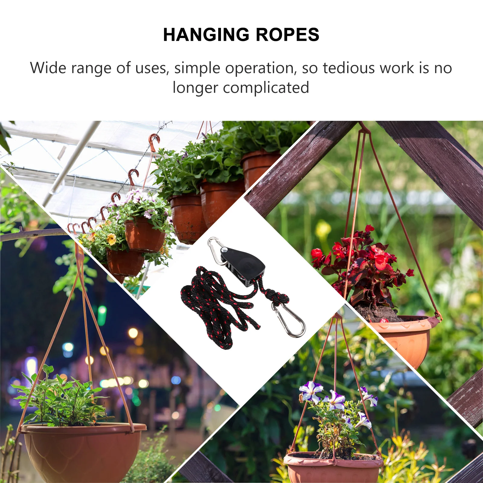 2 قطعة نبات قوي تنمو ضوء حبل شماعات سهلة الاستخدام نظام تعليق لمعدات التهوية المشجعين النبات تنمو حبل الضوء