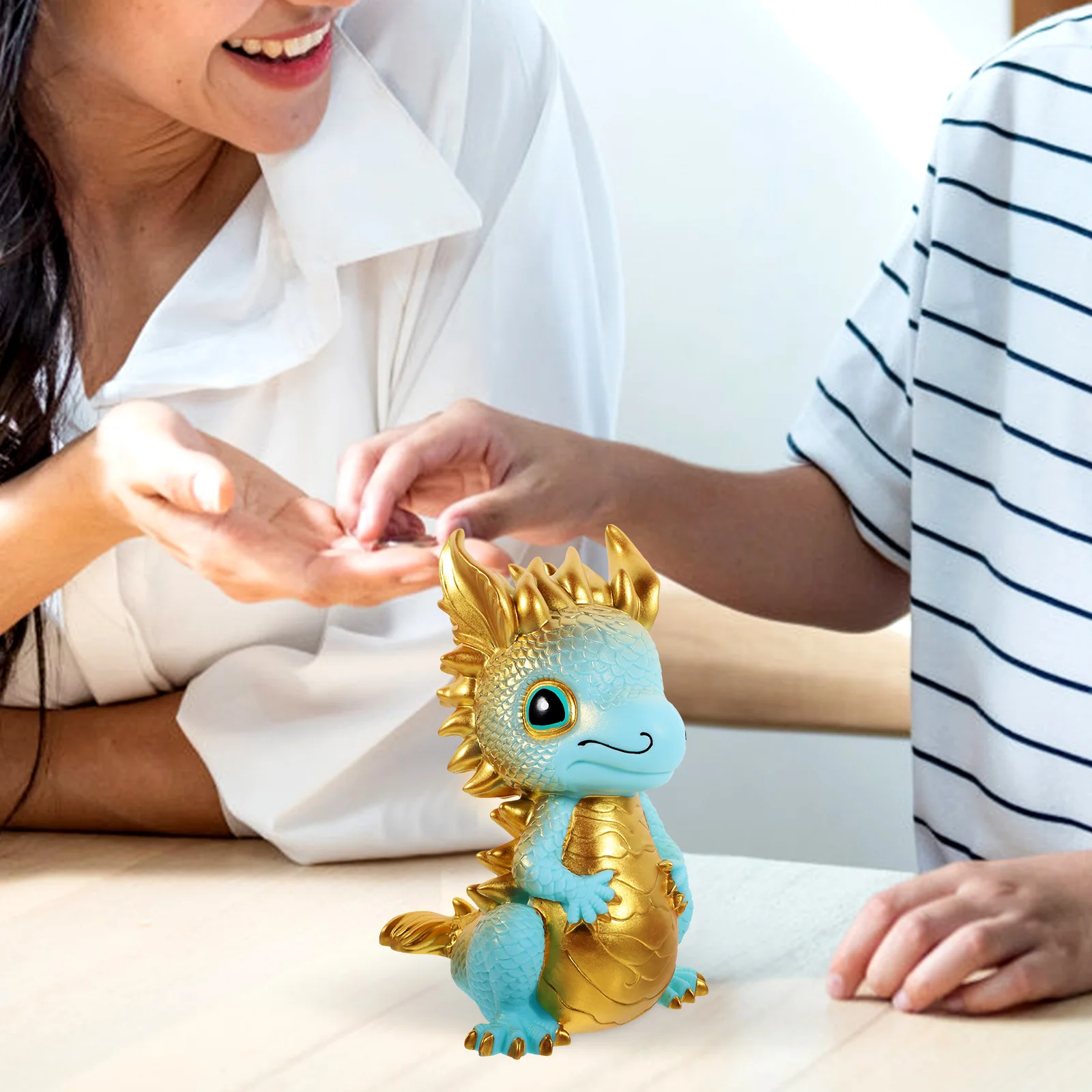 

Money Jar for Kids Coin Dragon Statue Cartoon Bank Saving Container Jars Piggy Adults