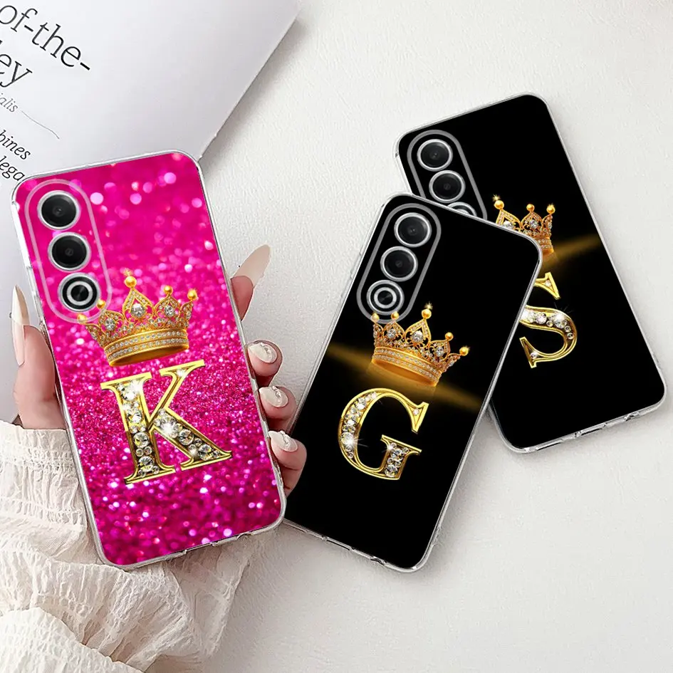 For OPPO K12x Case CPH2667 Cover Luxury Crown Letters Soft Silicone Clear Cover For OPPO A80 A3 Pro 5G CPH2639 A3Pro Phone Cases