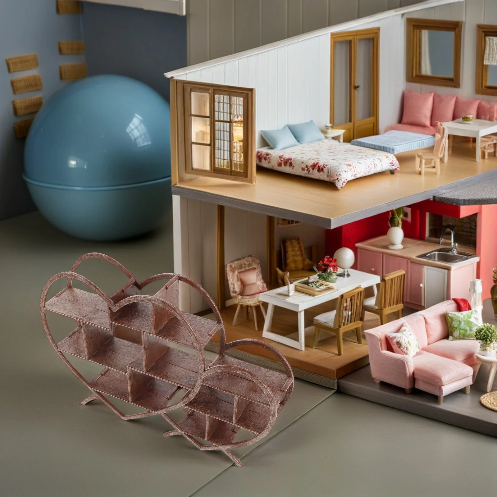 3 pçs rack de armazenamento em miniatura estilo asiático prateleira de plástico resistente para decoração de móveis em miniatura estante de exibição de casa de bonecas