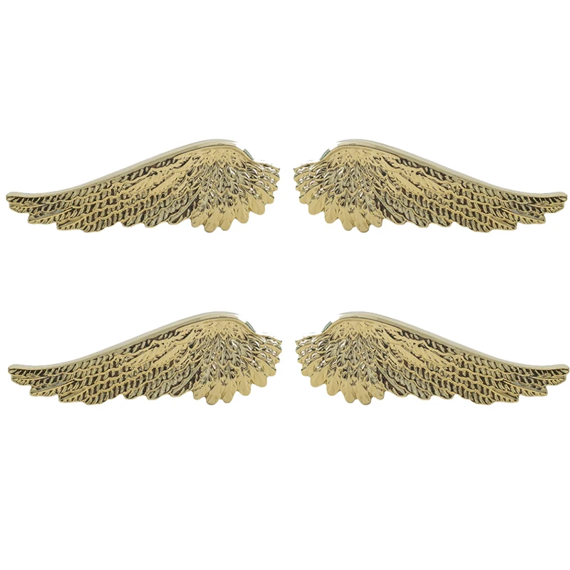 

High-end 2Pairs Pure Brass Angel Wings European Furniture Pulls Handles Cupboard Wardrobe Kitchen Drawer TV Wine Cabinet Pulls