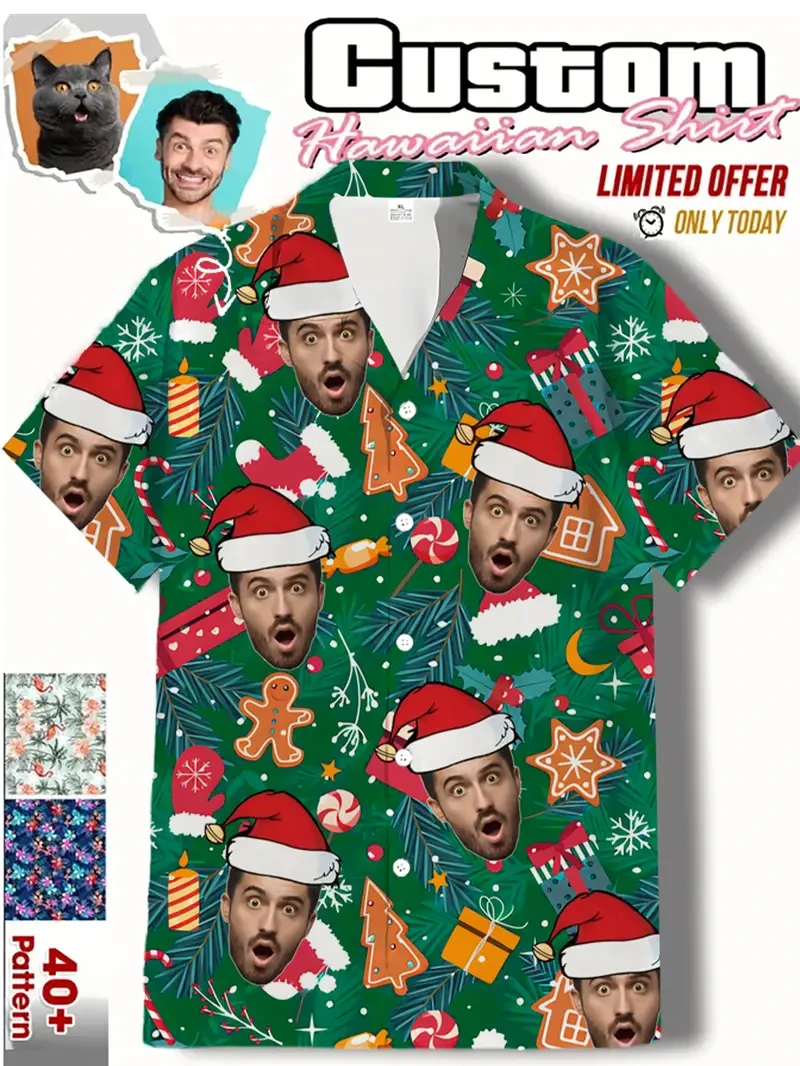 

Рубашки со снеговиком в рождественском стиле для мужчин, одежда на заказ, рождественская рубашка с 3D принтом Y2k, верхняя одежда, блузки с короткими рукавами и лацканами