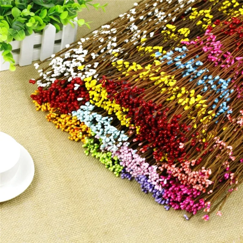 Hot sale 65cm artificial Stamen Berry Branches DIY Crafts for Wedding Scrapbooking Wreath Flowers party supplies 10 pcs/lot