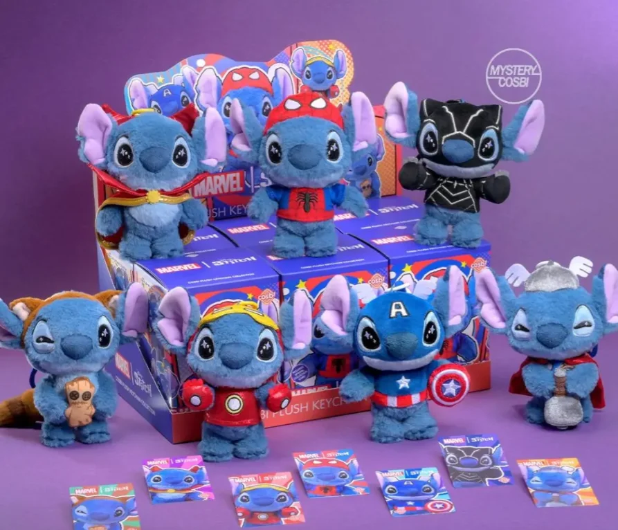 

Новый продукт, предпродажа, горячие игрушки Cosbi Marvel Stitch, самый хочу стать глухой коробкой, супергерой, тайна коробка, подвеска, брелок, подарок для девочки