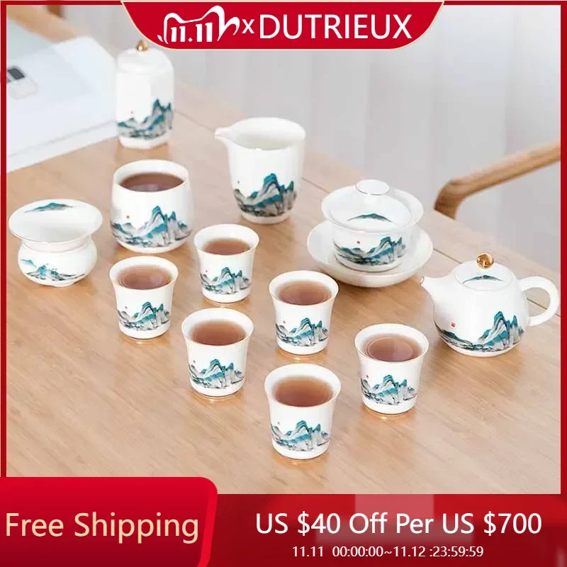 

Coffeeware Infuser Tea Set Chinese Ceremony Luxury Miniature Gift Travel Kung Fu Samovar Tea Set Afternoon Tazas De Te Teaware