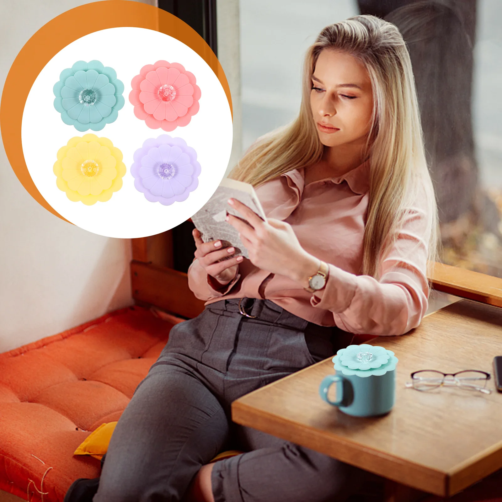 

4 шт. термостойкие силиконовые крышки для чашек уникальный цветочный дизайн пыленепроницаемые крышки для кружек в форме цветка крышка для кружки крышка для чашки