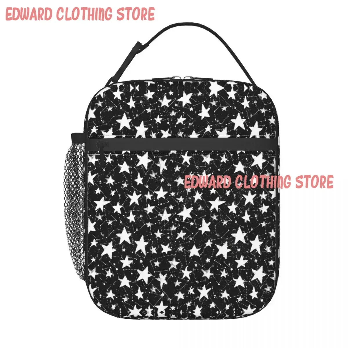Fancy Five Star Doodle Lunch Bag Constellations Funny Lunch Box School Portable Zipper Thermal Lunch Bags Designer Cooler Bag