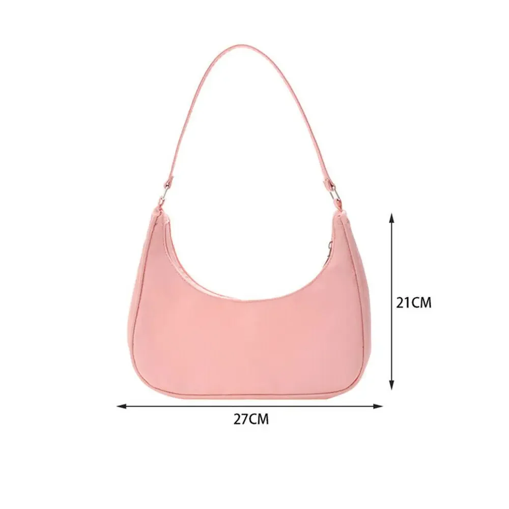 New Trend Dumpling Bag Nylon Crossbody Bags for Women Lightweight Small Crossbody Armpit Bag Solid Color Single Shoulder Bag