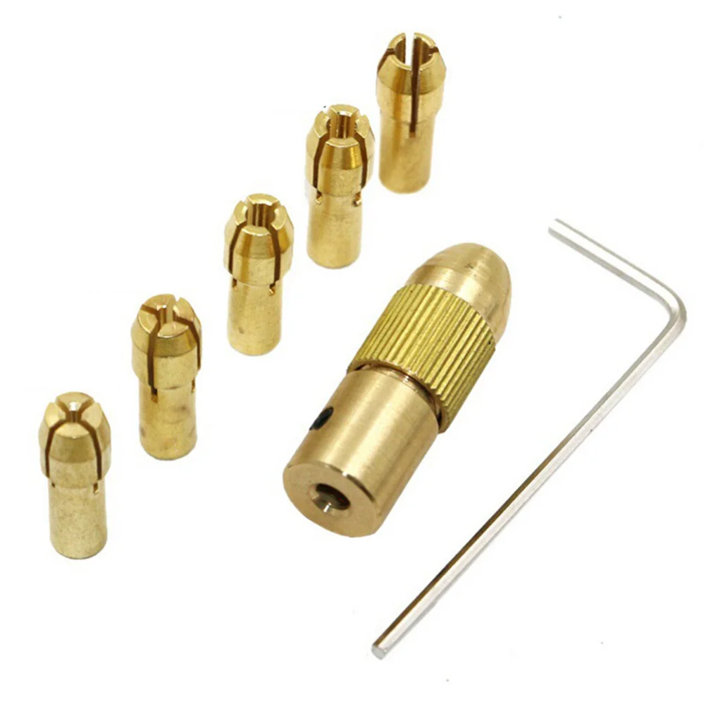 

Brass Collets Set Rotary Tool Collet Pack Multiple Sizes Drill Clip Clamp for Electric Hand Drill Woodworking Hardware