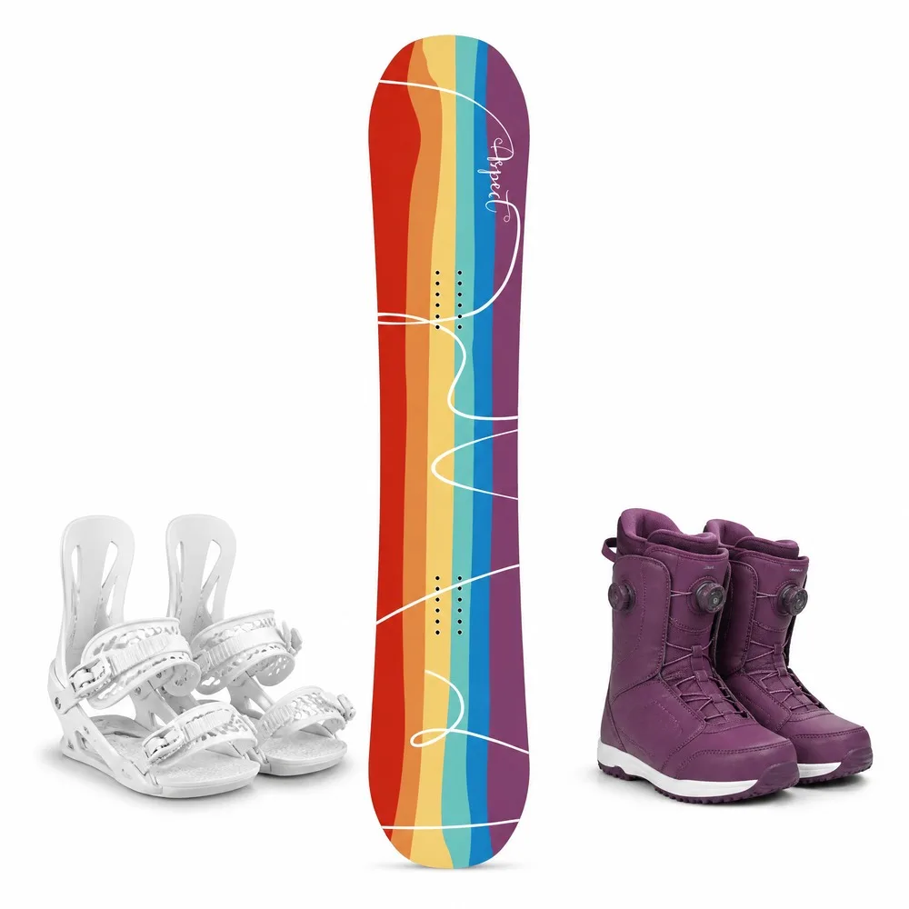 All Mountain Adult Snowboard Rainbow Color for Beginner Women Riders Stable Flexible Construction Winter Durable Eco-Friendly