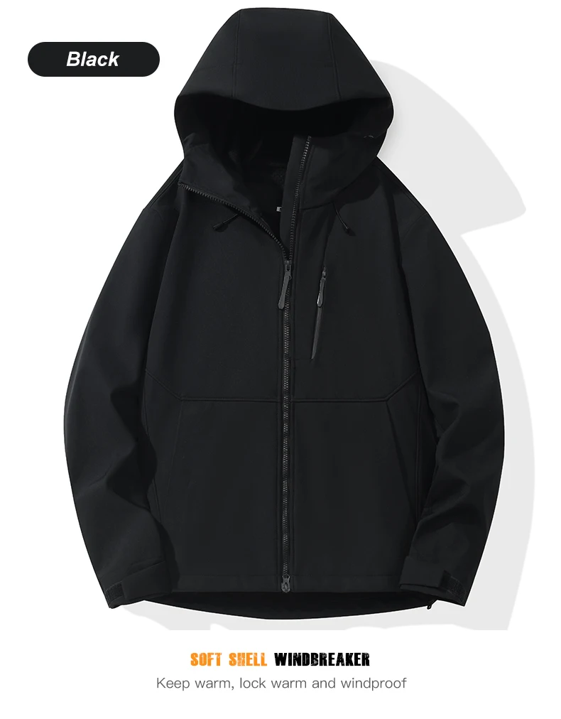 EUMERGX Herren Damen Wasserdichte Softshell-Jacke mit Innenfleece Warme Windjacke Unisex Wander- Kletter- Trekking-Outdoor-Regenjacke – Detail 10