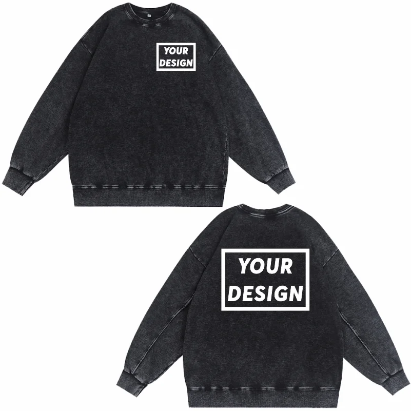 Casual Sweatshirt Custom Design 80% Cotton Pullover Embroidery Company Logo High Quality Sweatshirt Print European American Size