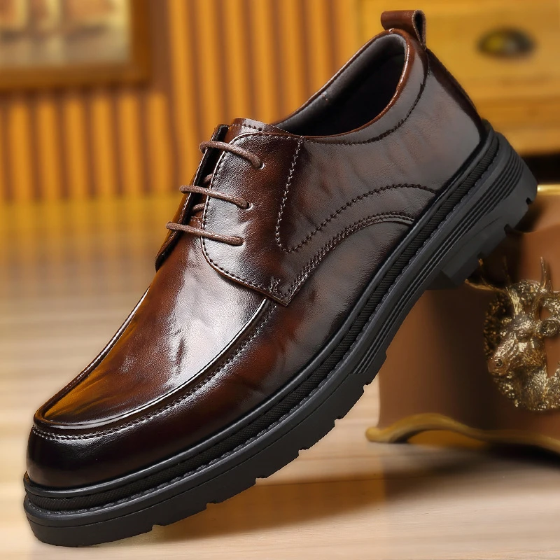 Mens Brogue Oxford Shoes Classic Lace Up Formal Dress Shoes In Black Brown Tan Navy Blue For Business Wedding Office Comfortable