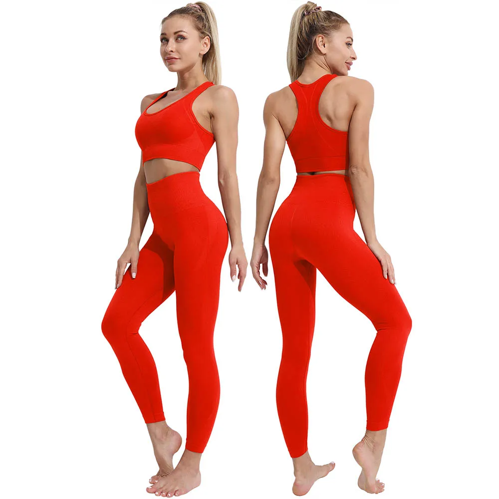 2023 NEW Yoga Set Seamless Gym Sets Women Gradient Fitness Sports Suit Workout Fitness Sportswear Stretch Sportswear Legging