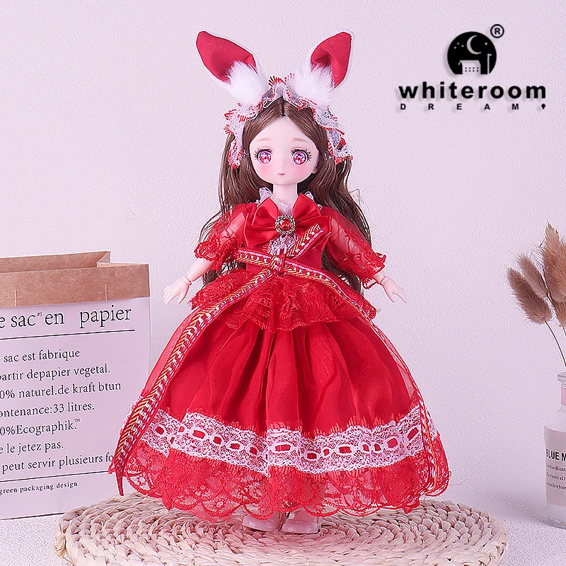 1/6 Bjd Doll Wedding Dress AnimePrincess Dress Action Figures Spherical Jointed Doll For Children Toys Girl Cosplay 30cm Lolita