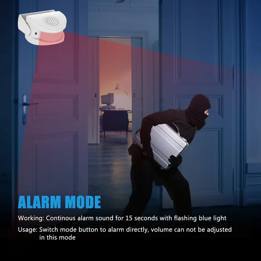Shop 32 멜로디 용 환영 차임 벨 Shop Home Office Security Prottection Burglar 용 무선 모션 센서 초인종 알람