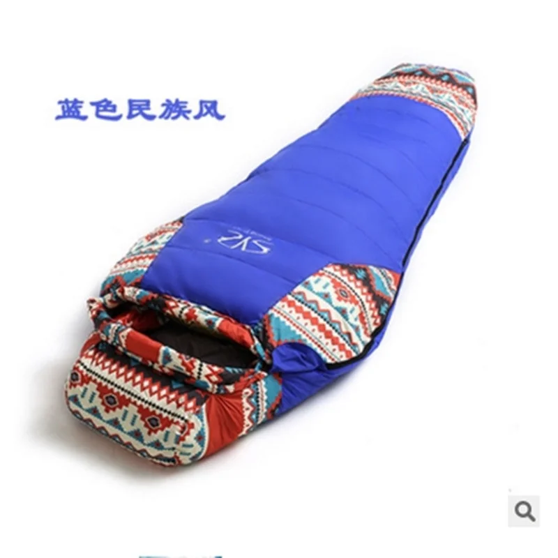 Adult Mummy Goose Down Sleeping lazy bag Outdoor Camping Spring Winter Waterproof Envelope Bag Mattress Compression