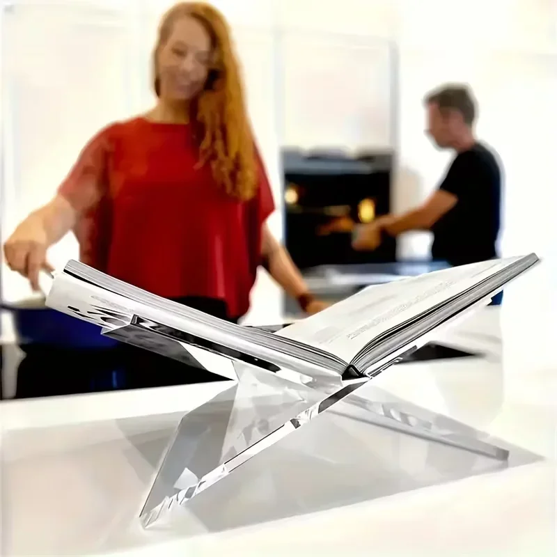 1set Sturdy Transparent Acrylic Bookshelf Set Modernistic Open Display Bookcase for Home Office Clear Book Storage Organizer