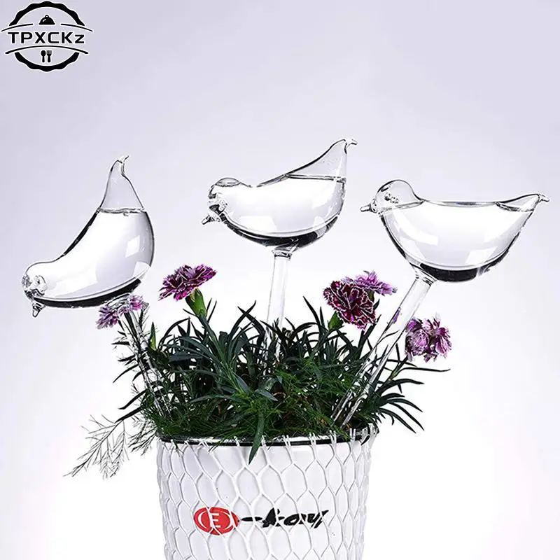 1pc Houseplant Automatic Self Watering Plastic Bird Watering Cans Flowers Plant Decorative Clear Pvc Watering Device