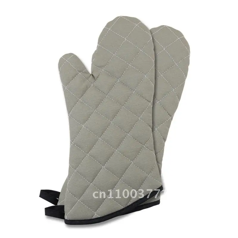 

Yellow Fire Retardant Anti-Scalding Canvas Oven Gloves 10.5' 13' 15' 17' 24' Inch Modern Minimalist Kitchen Baking Gloves
