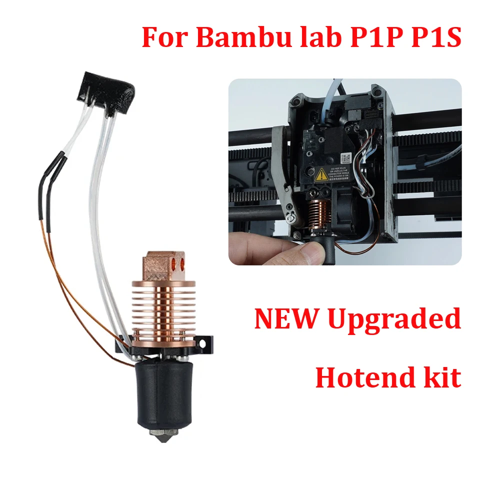 New For Bambu Lab P1P P1S Hotend Circular Ceramic Heating Upgrade Copper Heatsink Hotend Print Head For Bambulab P1P P1S 3D Part