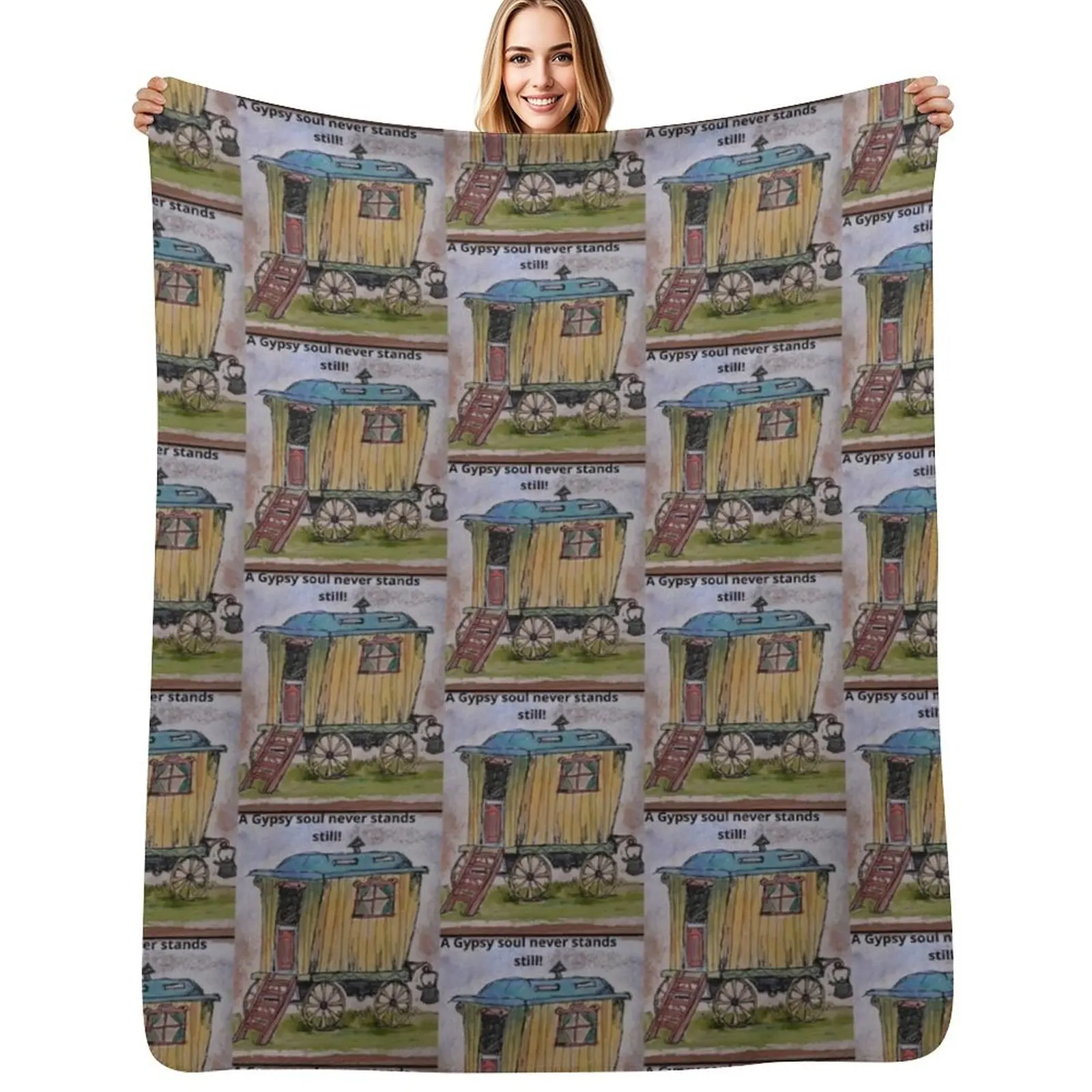 a gypsy soul never stands still Throw Blanket Sofa Throw christmas decoration Retros Beach For Sofa Thin for sofa Blankets