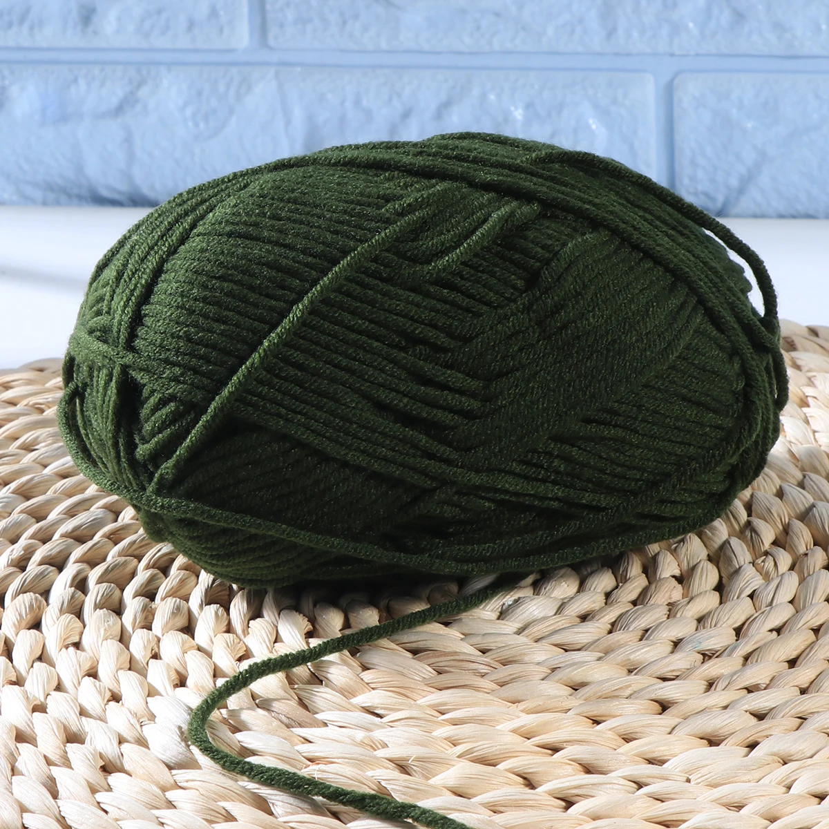 الحليب غزل القطن 50 جرام لينة مكتنزة الغزل للحياكة قبعات كروشيه البلوزات والأوشحة الدافئة مريحة DIY بها بنفسك اكسسوارات الجيش الأخضر #4